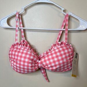 Pink Gingham Bikini Top